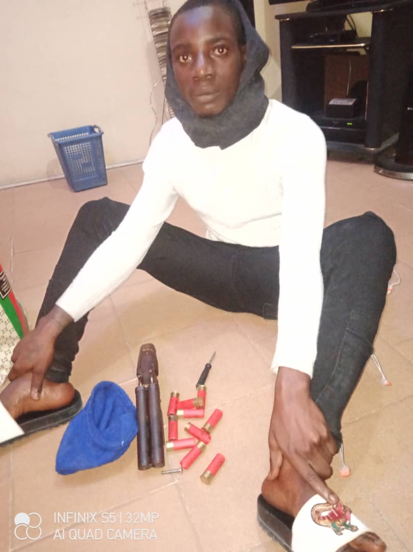 ARREST OF SUSPECTED ARMED ROBBER AND RECOVERY OF ONE LOCALLY MADE DOUBLEBARREL PISTOL WITH TEN (10) LIVE CARTRIDGES