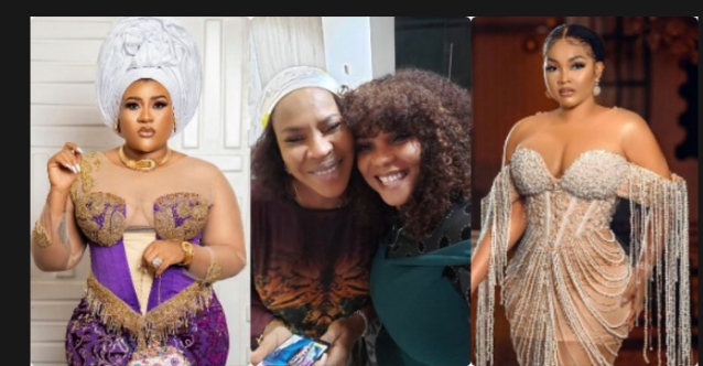 Actress Mercy Aigbe, Nkechi Blessing, Others React As Iyabo Ojo And Faithia Balogun End Their Beef