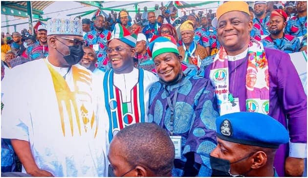 APC Convention: Mystery Behind Abia State Delegate Scarf Around FFK’s Neck Revealed.