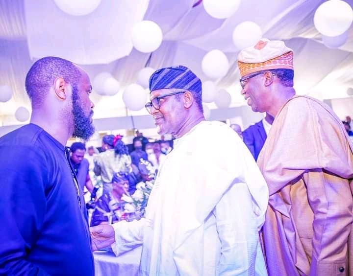 Tinubu Absent As Son Chats With Dangote, Osinbajo, Obasanjo At Otedola’s Mum’s Birthday