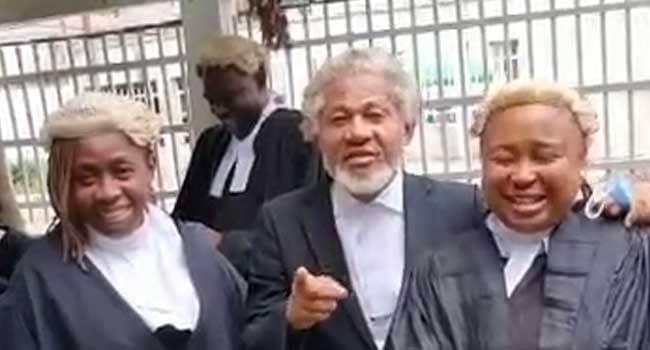 Voice Of Aiyekooto: Lawyer Malcolm Omirhobo Appears In Lagos Court In His Normal Legal Attire.