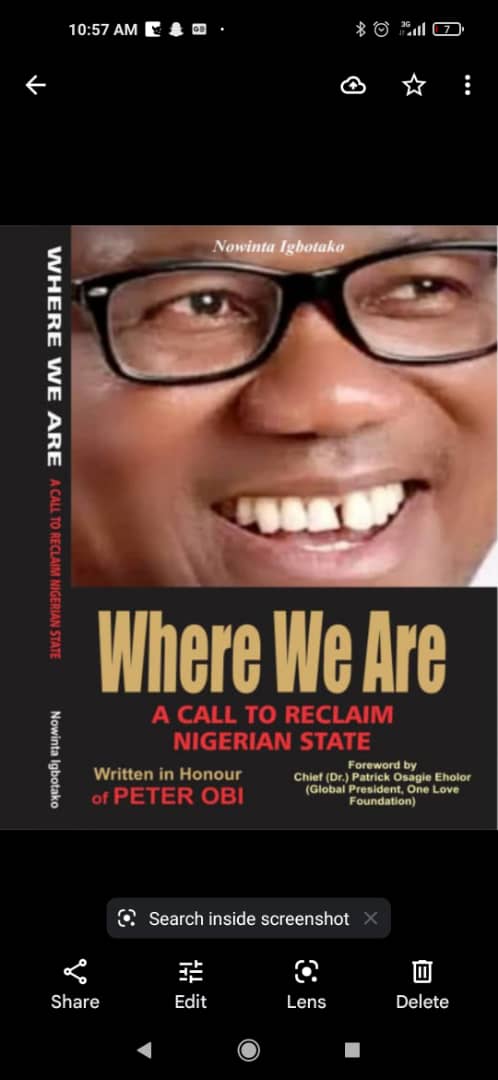 A Review Of The Revolutionary Book – Where We Are : A Call To Reclaim Nigerian State