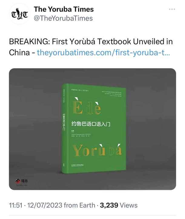 First Yorùbá Textbook Unveiled In Faraway China