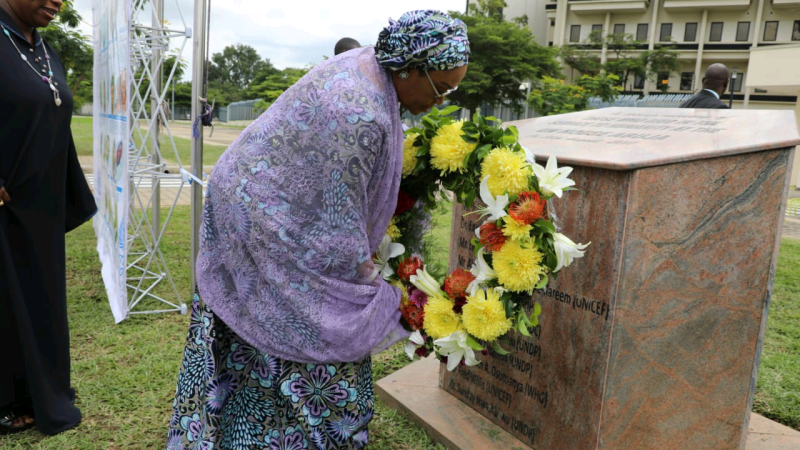 Remi Tinubu lays wreath for victims of UN building bombing in Abuja