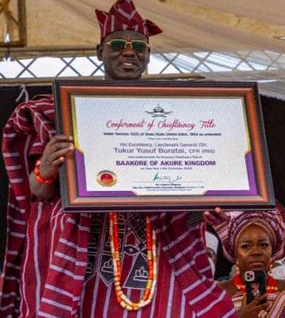 Buratai Installed As Baakore Of Akure Kingdom