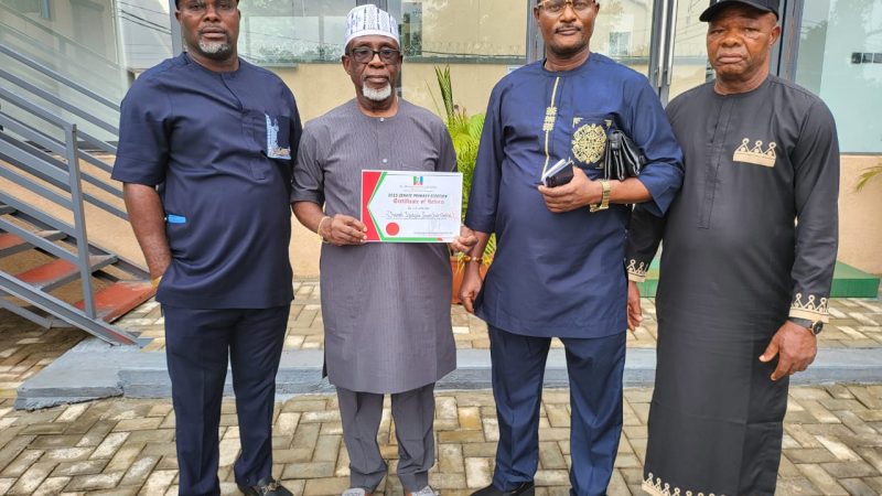 Hon. Dr. Joseph Ikpea Receives Certificate of Return — APC’s Flag Bearer for Edo Central Senatorial By-Election